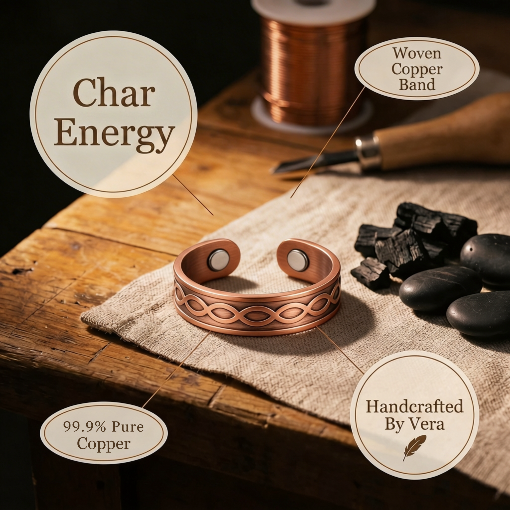 Mara's Char Copper Ring