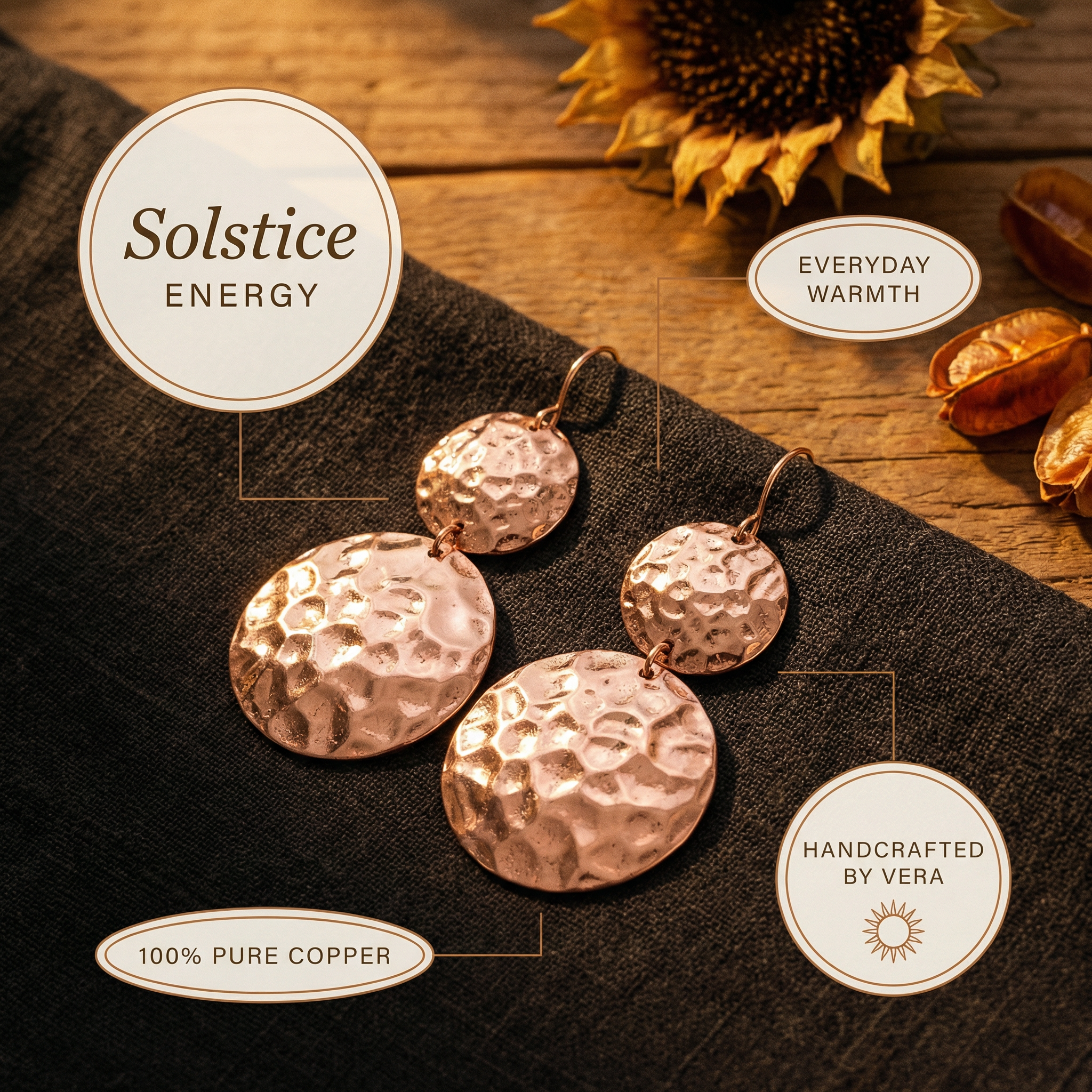 Mara's Solstice Copper Earrings
