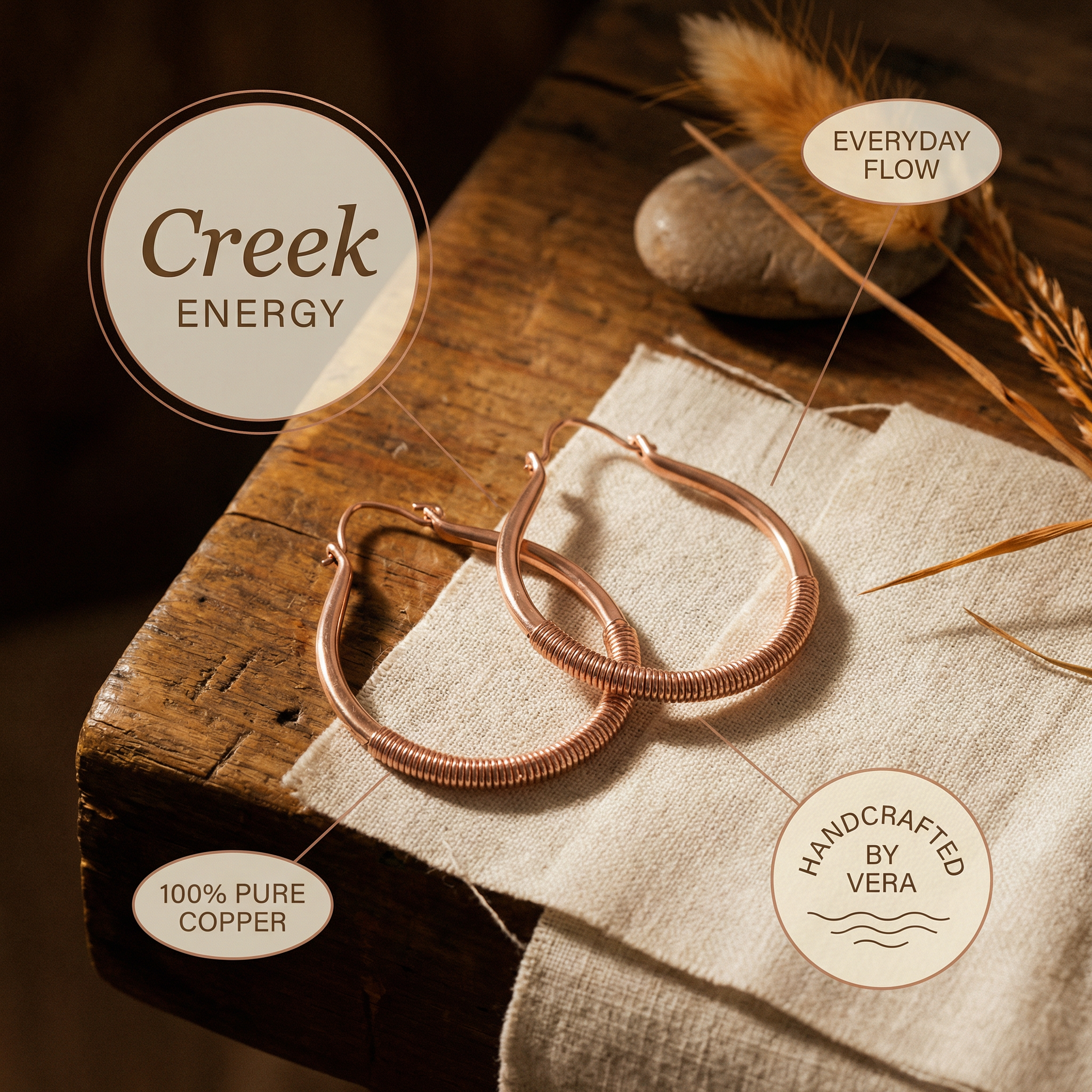 Mara's Creek Copper Earrings