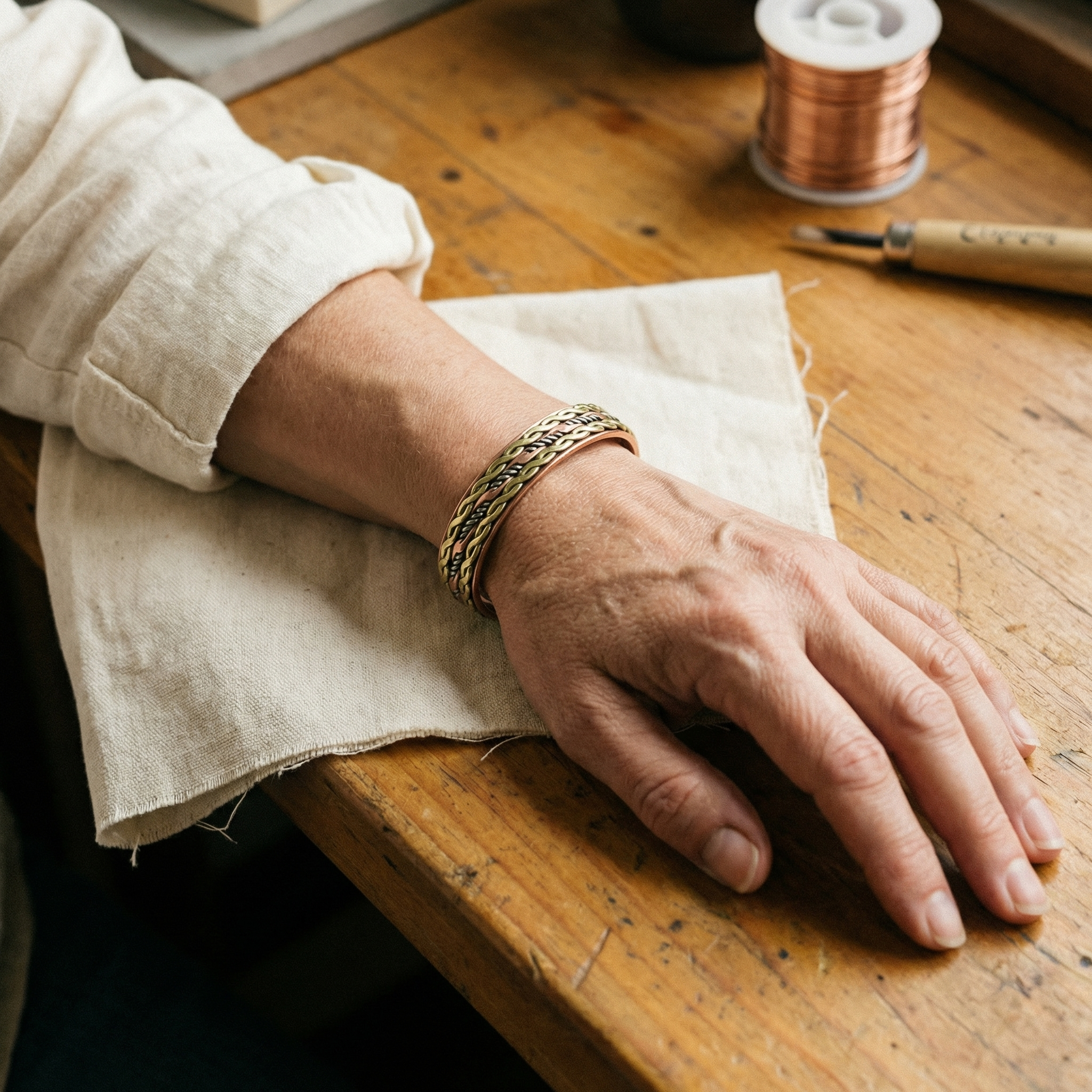 Mara's Weave Copper Bracelet