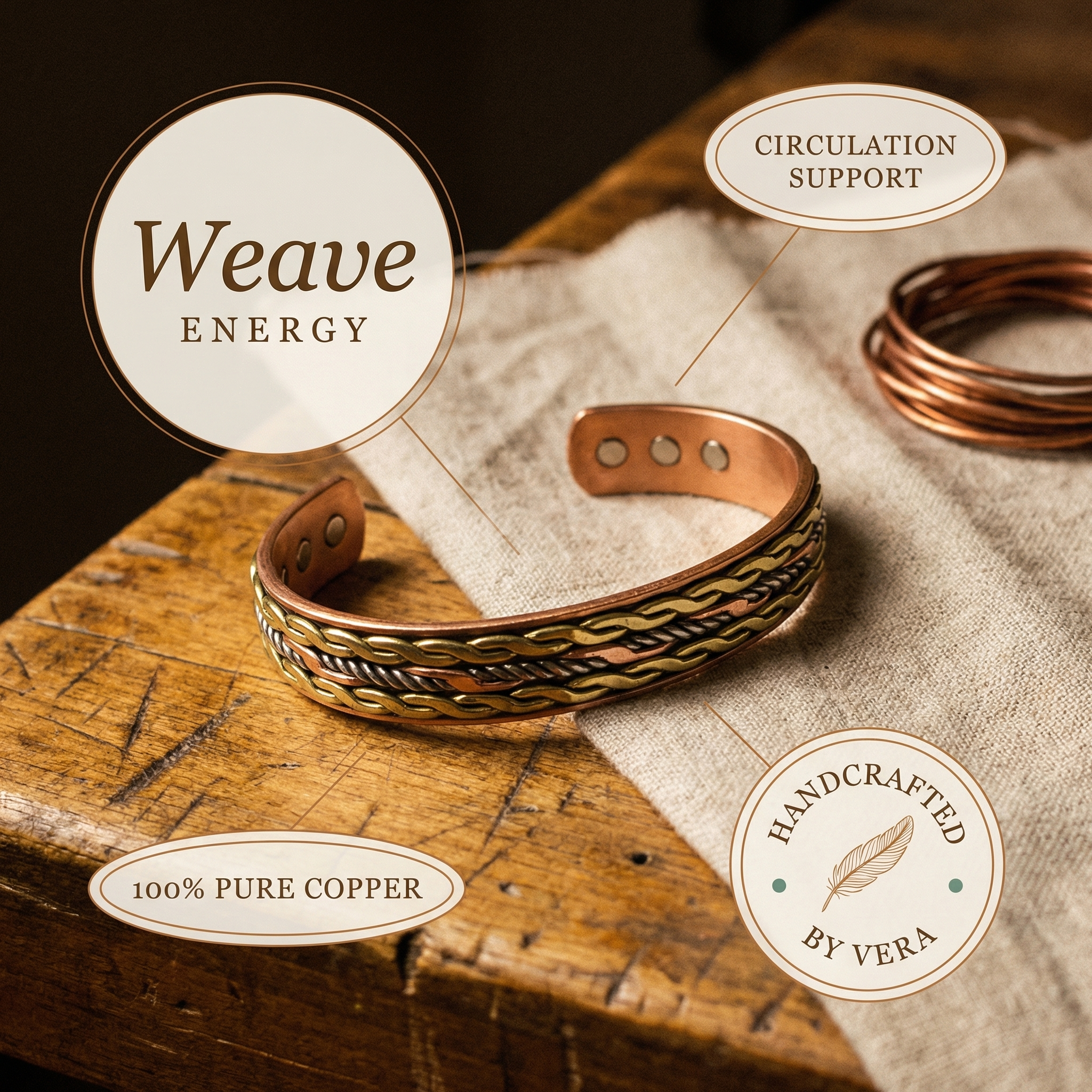 Mara's Weave Copper Bracelet