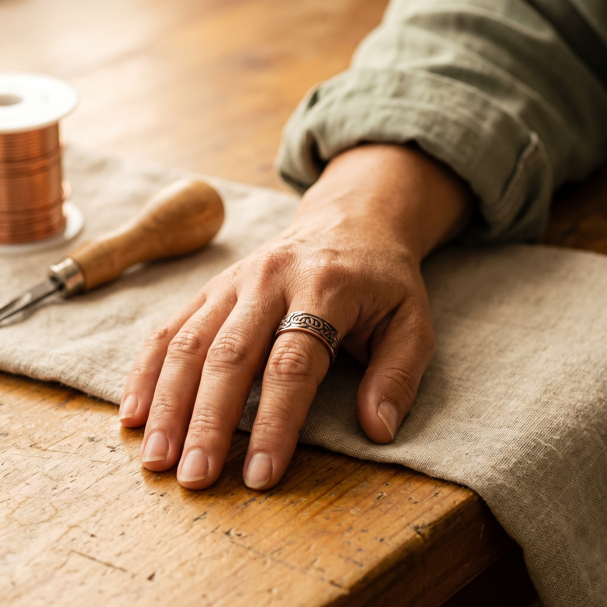 Mara's Burr Copper Ring