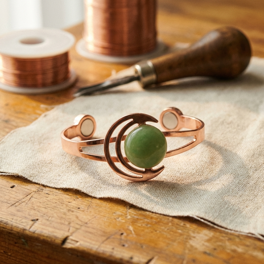 Mara's Sphere Green Copper Bracelet