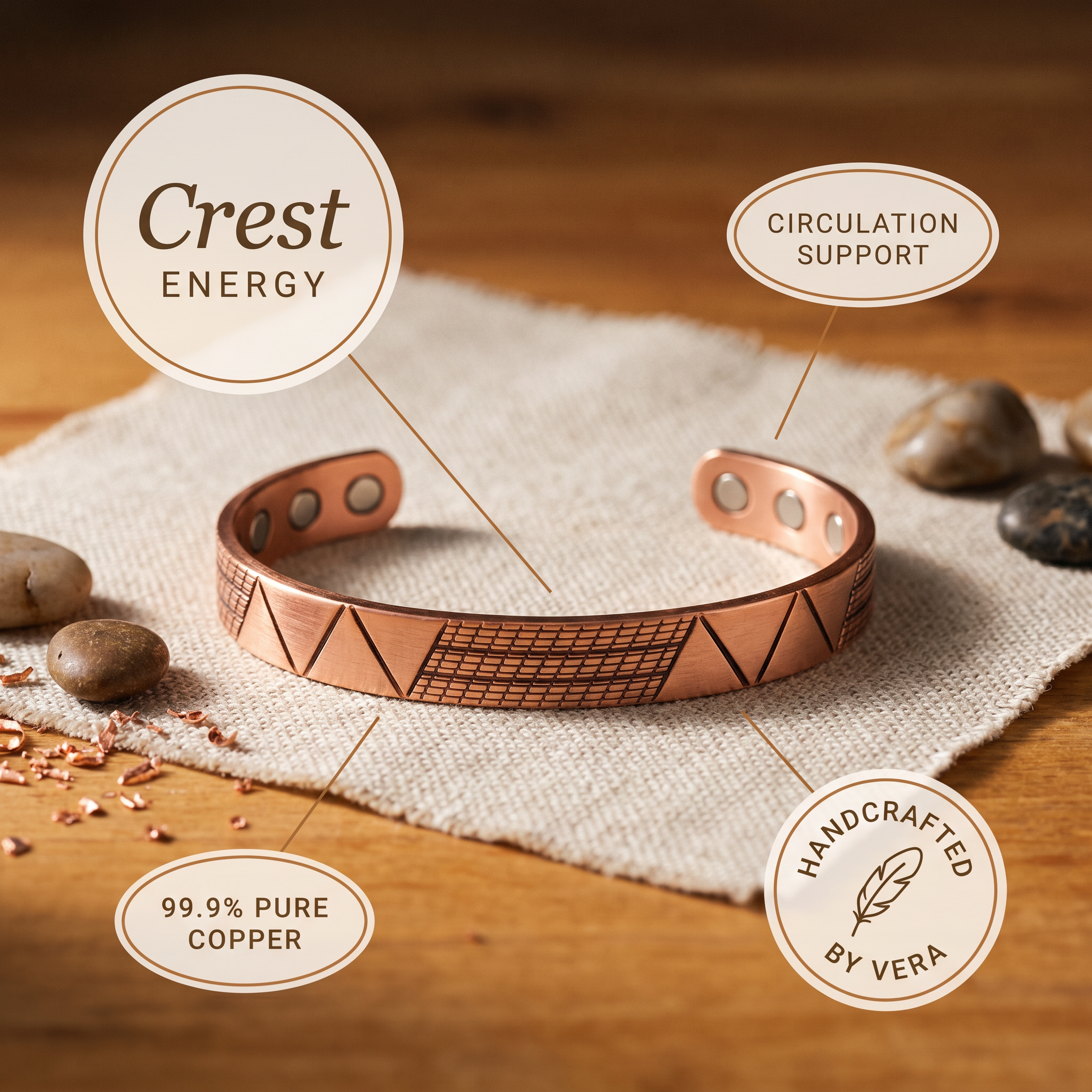 Mara's Crest Copper Bracelet