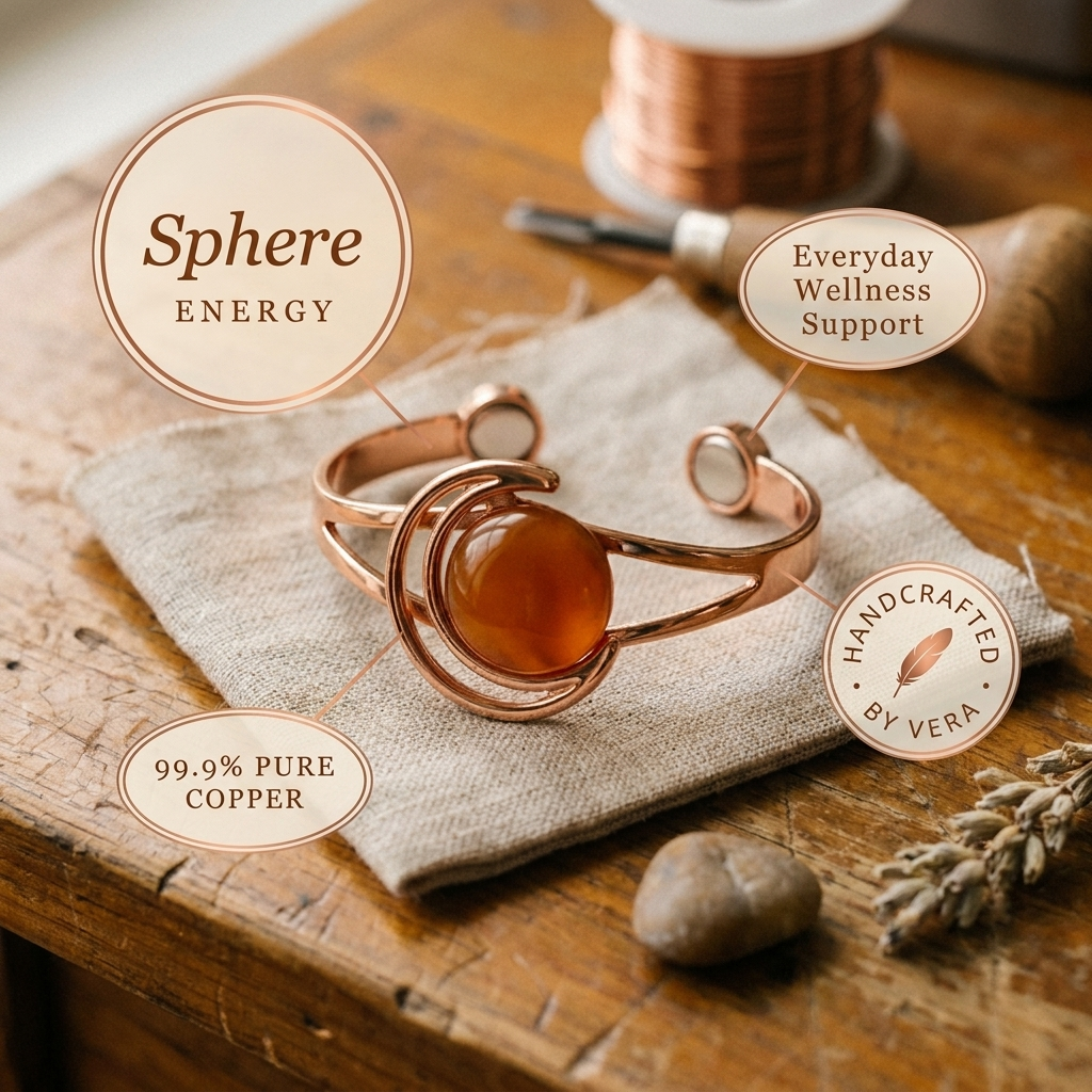 Mara's Sphere Orange Copper Bracelet