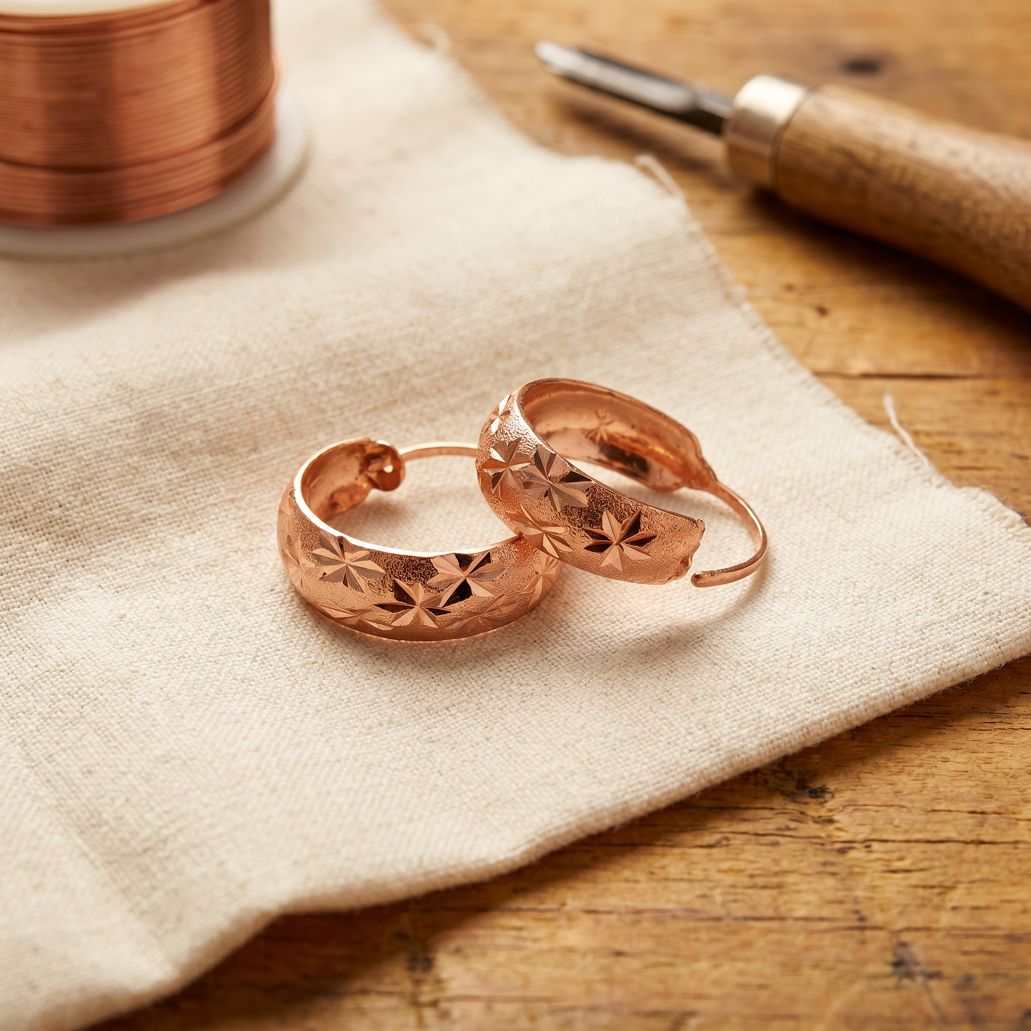 Mara's Dew Copper Earrings