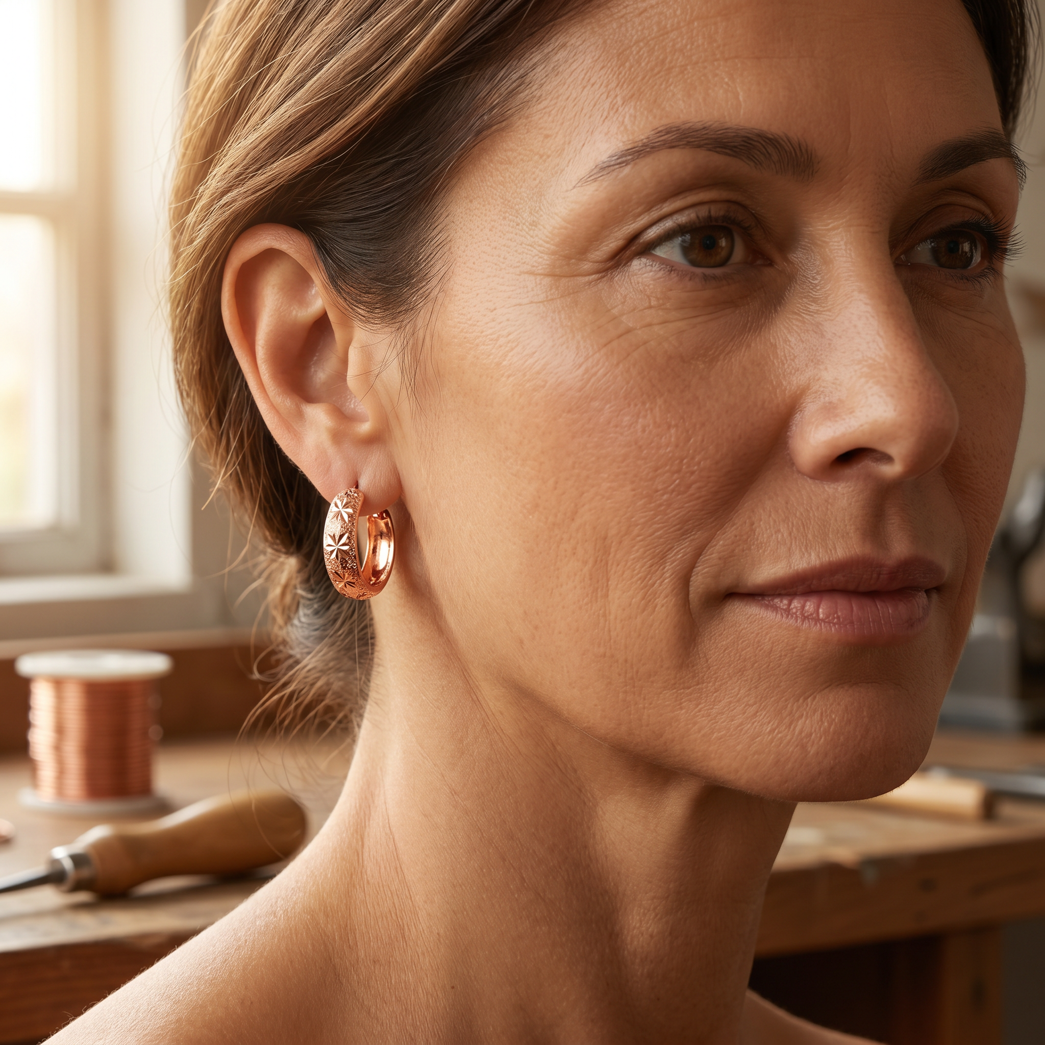 Mara's Dew Copper Earrings