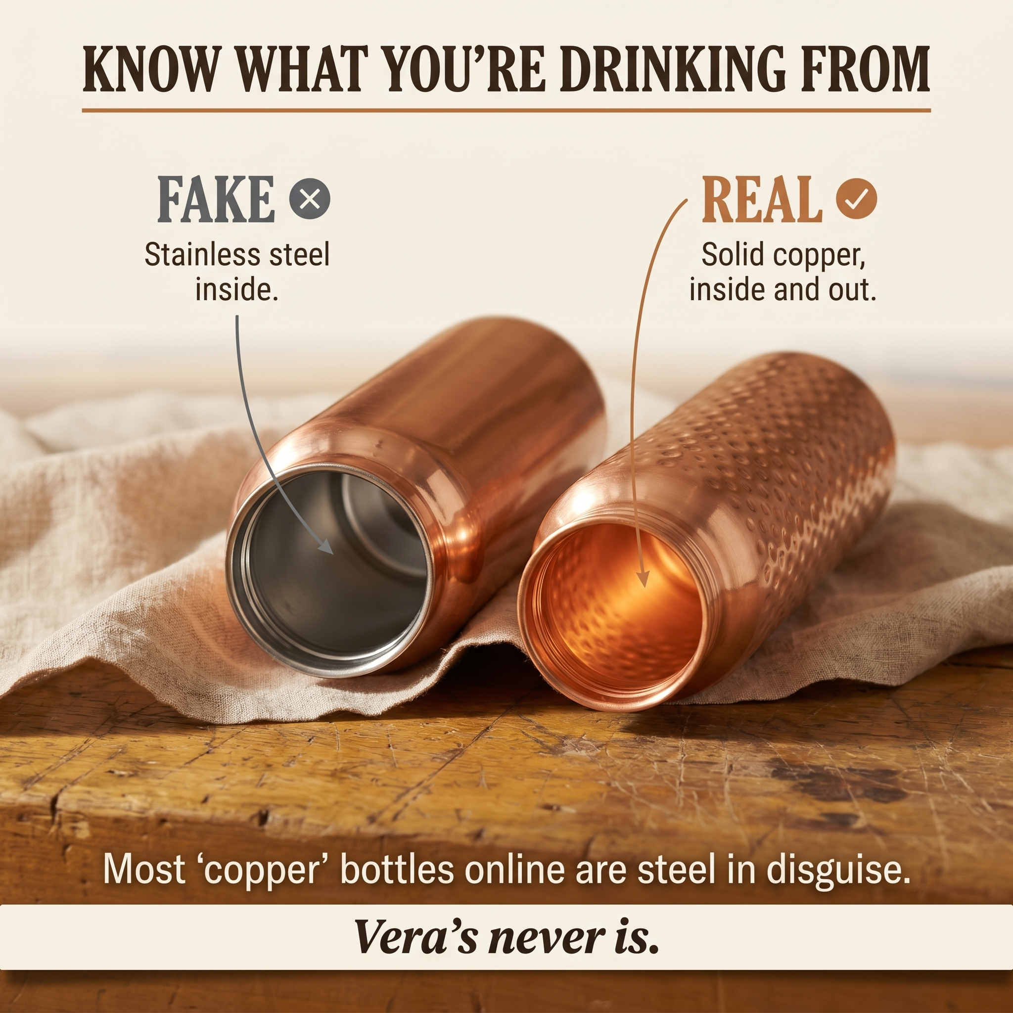 Mara's Pure Copper Water Bottle