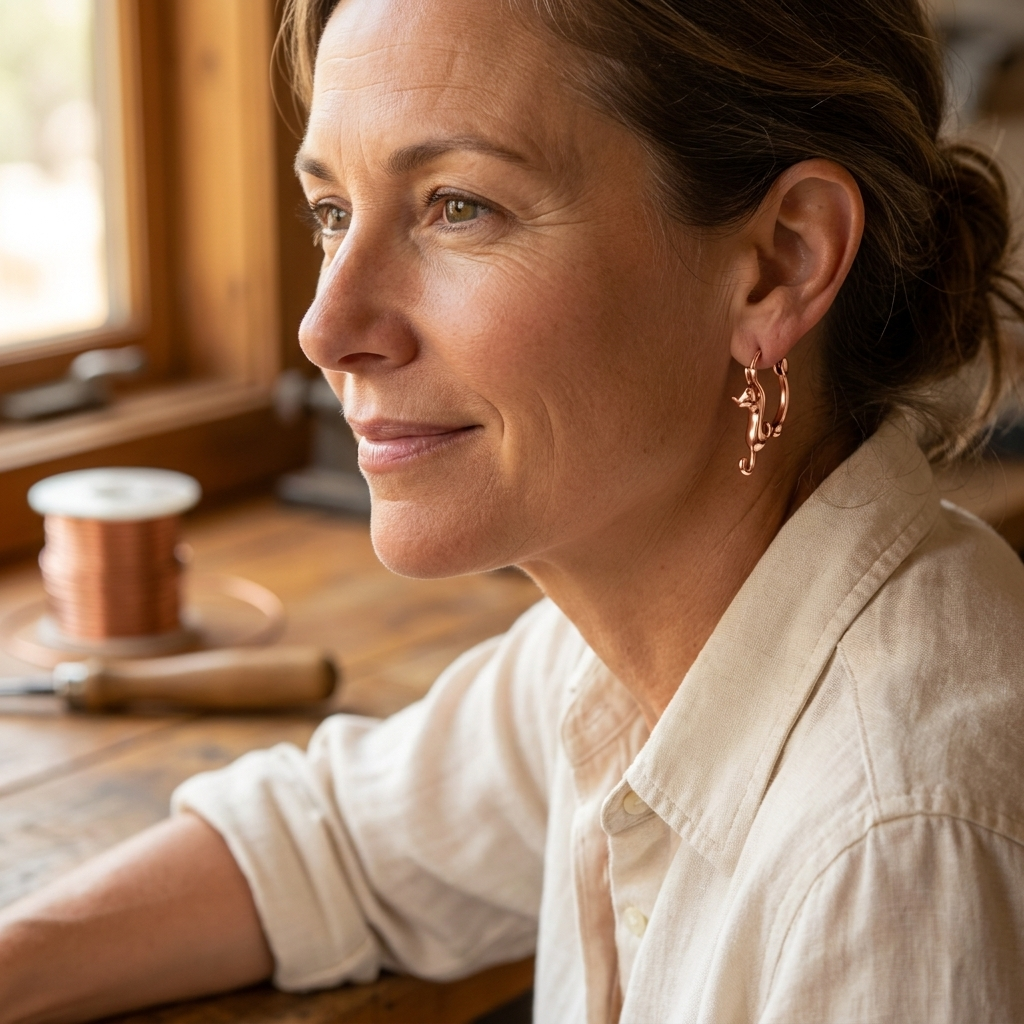 Mara's Swirl Copper Earrings